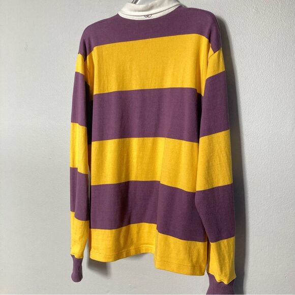 Rowing Blazers x Sports D'Epoque Rugby Polo Purple Yellow Heavyweight Jersey - Picture 8 of 12